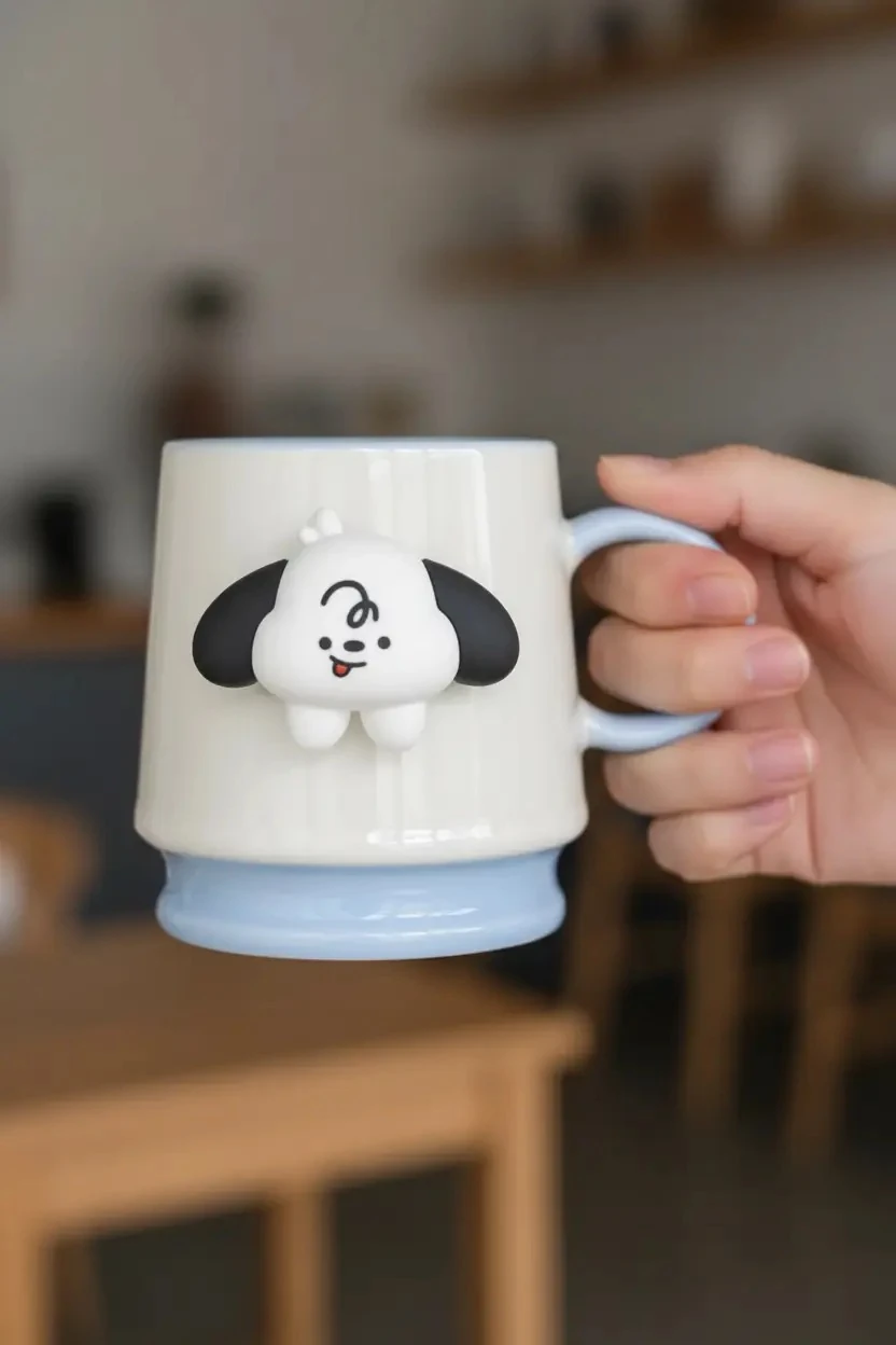 Miniso Lisanslı Tutogou Serisi Tuto 3D Süslemeli Seramik Kupa 380 mL – Sevimli Tasarım