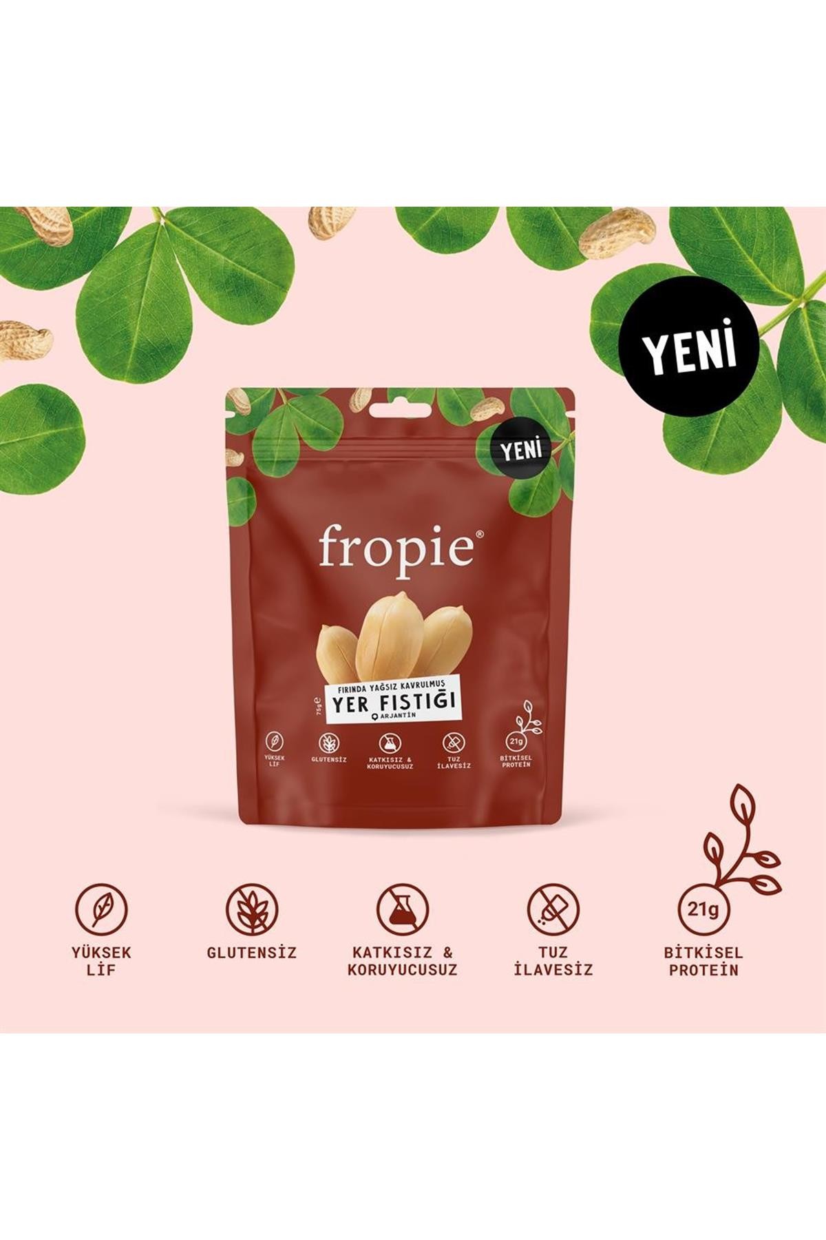 Fropie Yer Fıstığı Fırında Yağsız Kavrulmuş 75 Gr