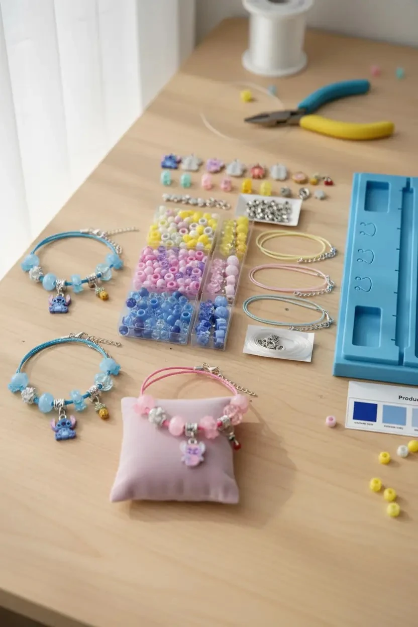 Disney Lisanslı Stitch Bileklik Yapım Kiti – Parlak Boncuk Tasarım