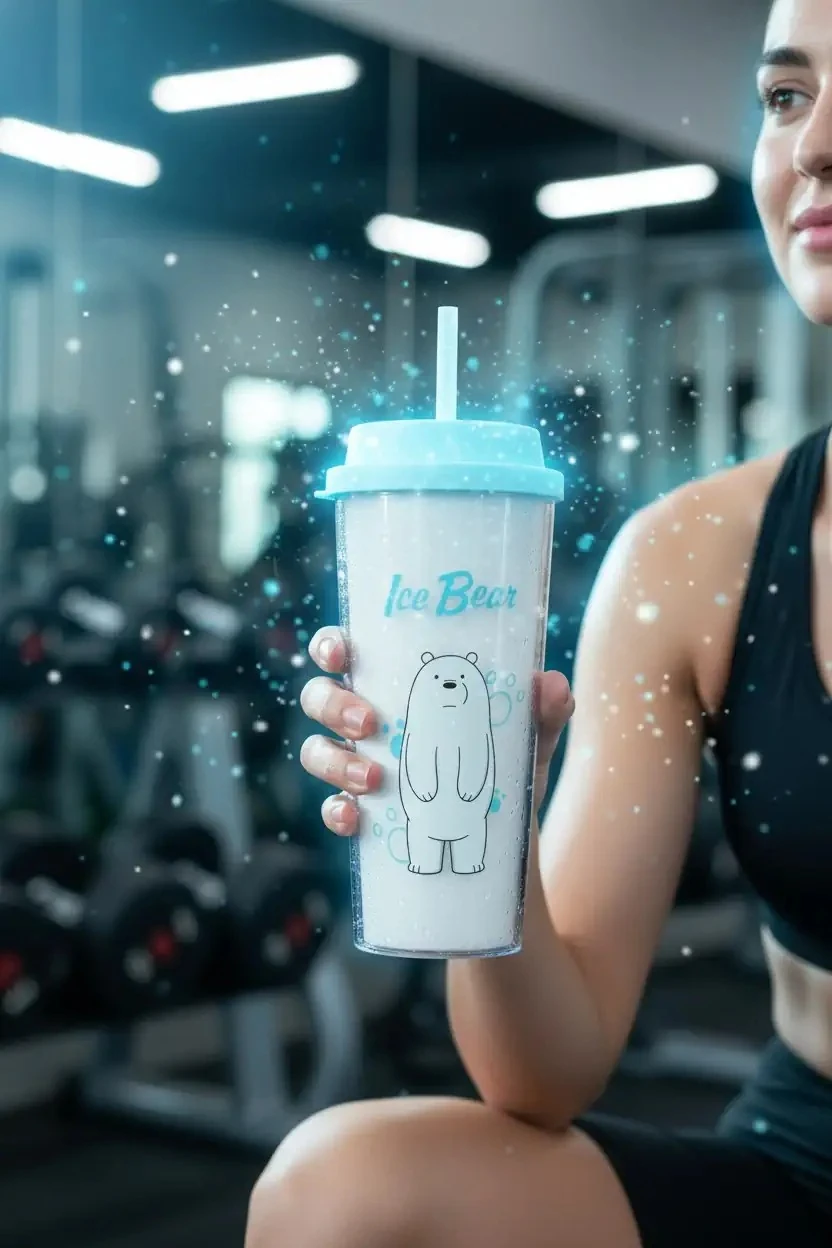 We Bare Bears Lisanslı Kutup Ayısı Pipetli Şişe 550Ml