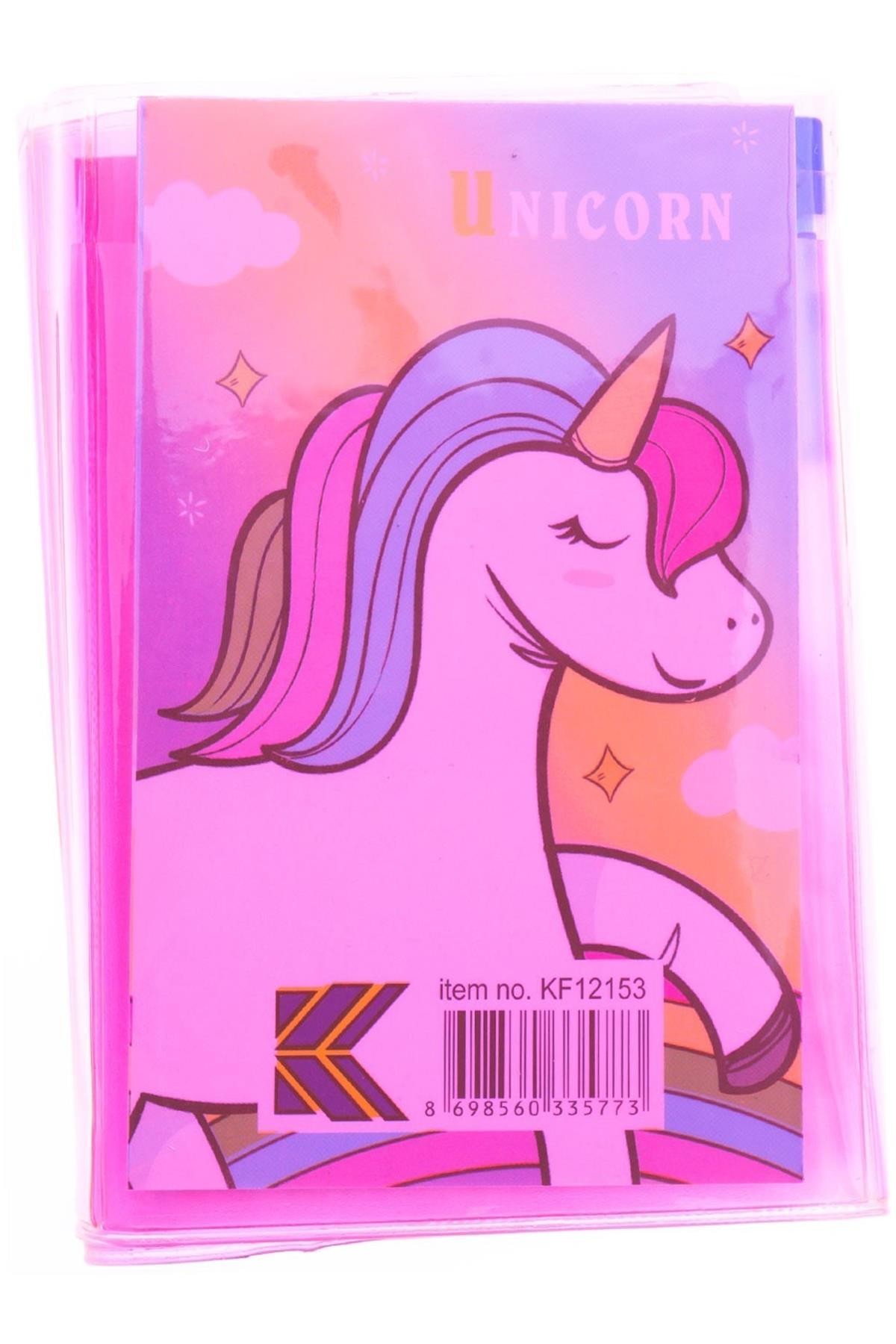 Unicorn Kapaklı Mini Kalemli Not Defteri