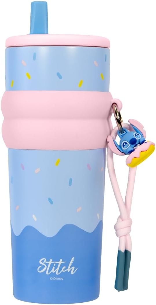 Disney Lilo&Stitch Lisanslı Çift Cidarlı Pipetli Çelik Matara 800 ml (Stitch)