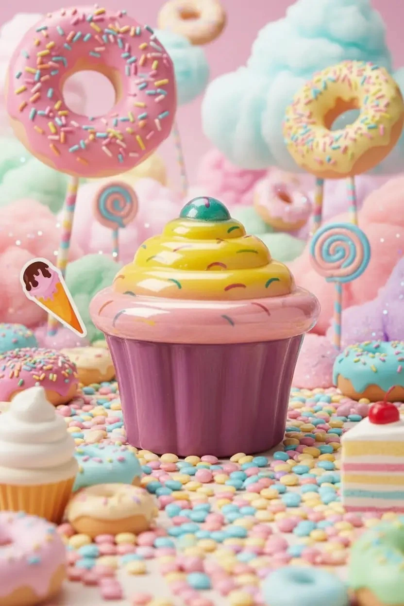 Tusi Squishy Cup Kek Sıkılabilir Oyuncak – Renkli ve Stres Giderici