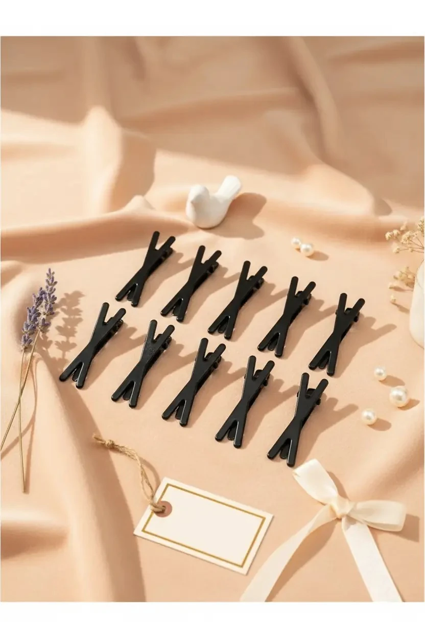 Kutulu Mini Kıstırma 10'lu Toka - Siyah