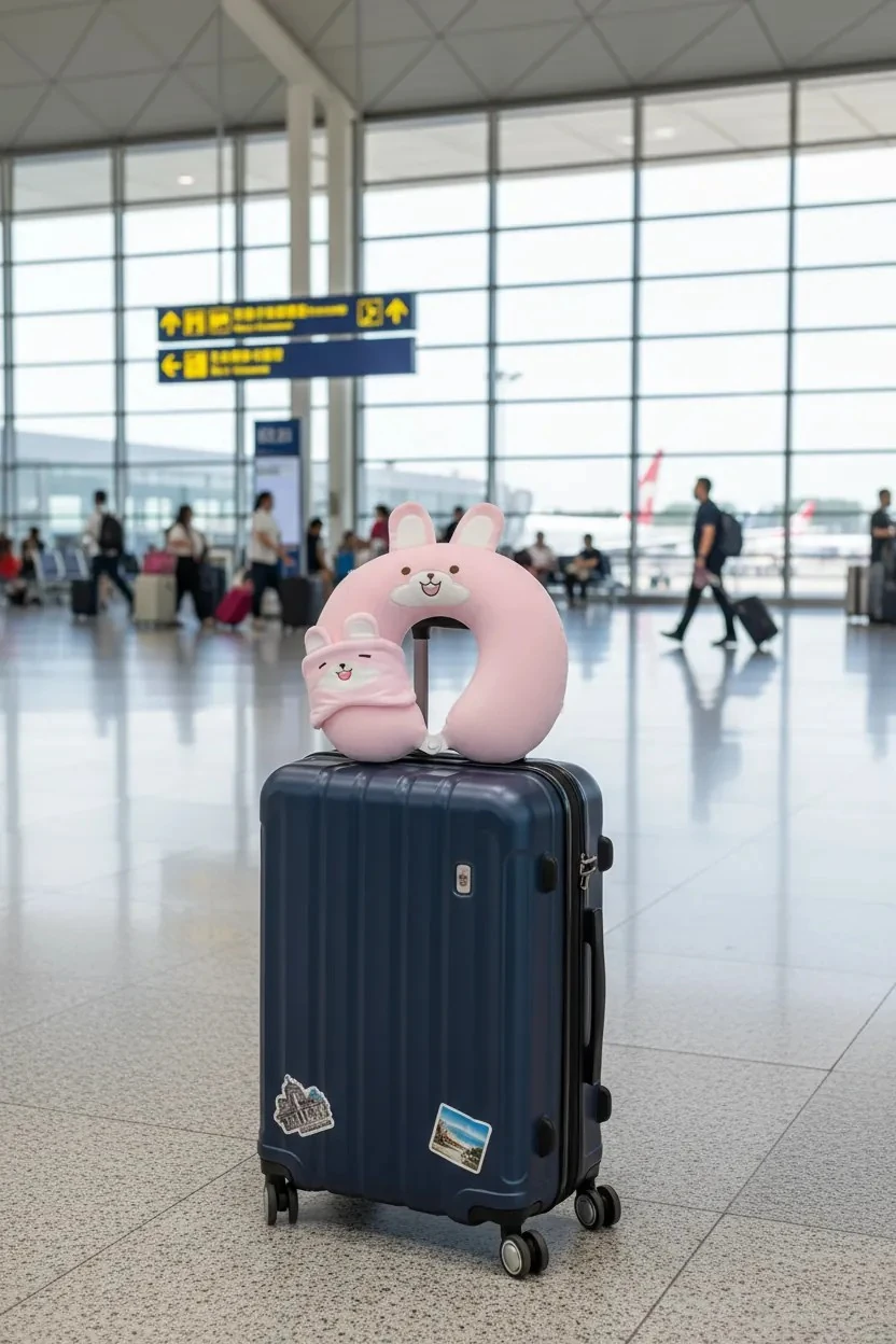 Sevimli Hayvan Serisi Uyku Gözlüklü Hafızalı Boyun Yastığı