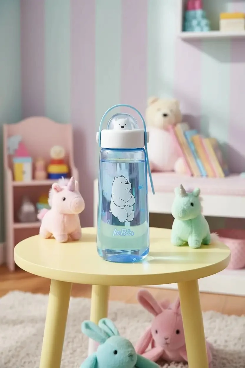 We Bare Bears Lisanslı Figürlü Plastik Şişe (600Ml) - Kutup Ayısı