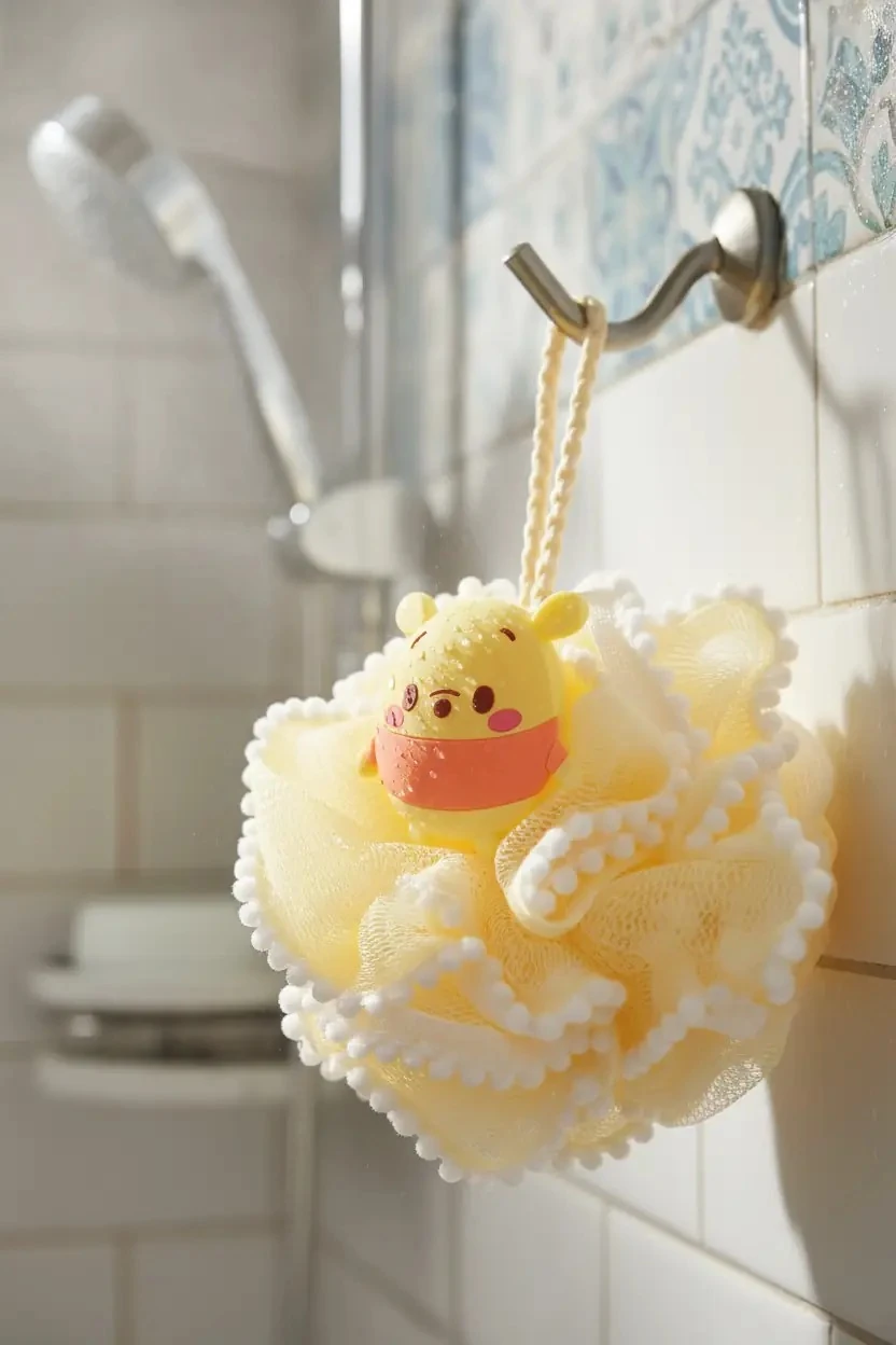 Disney Ufufy Lisanslı Yumuşak Dokulu Çocuk Banyo Lifi ve Kesesi 21,5 cm