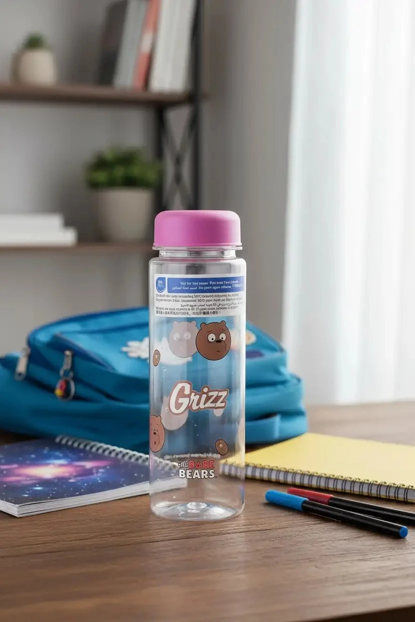 We Bare Bears Lisanslı Sevimli Boz Ayı Su Şişesi (500Ml)