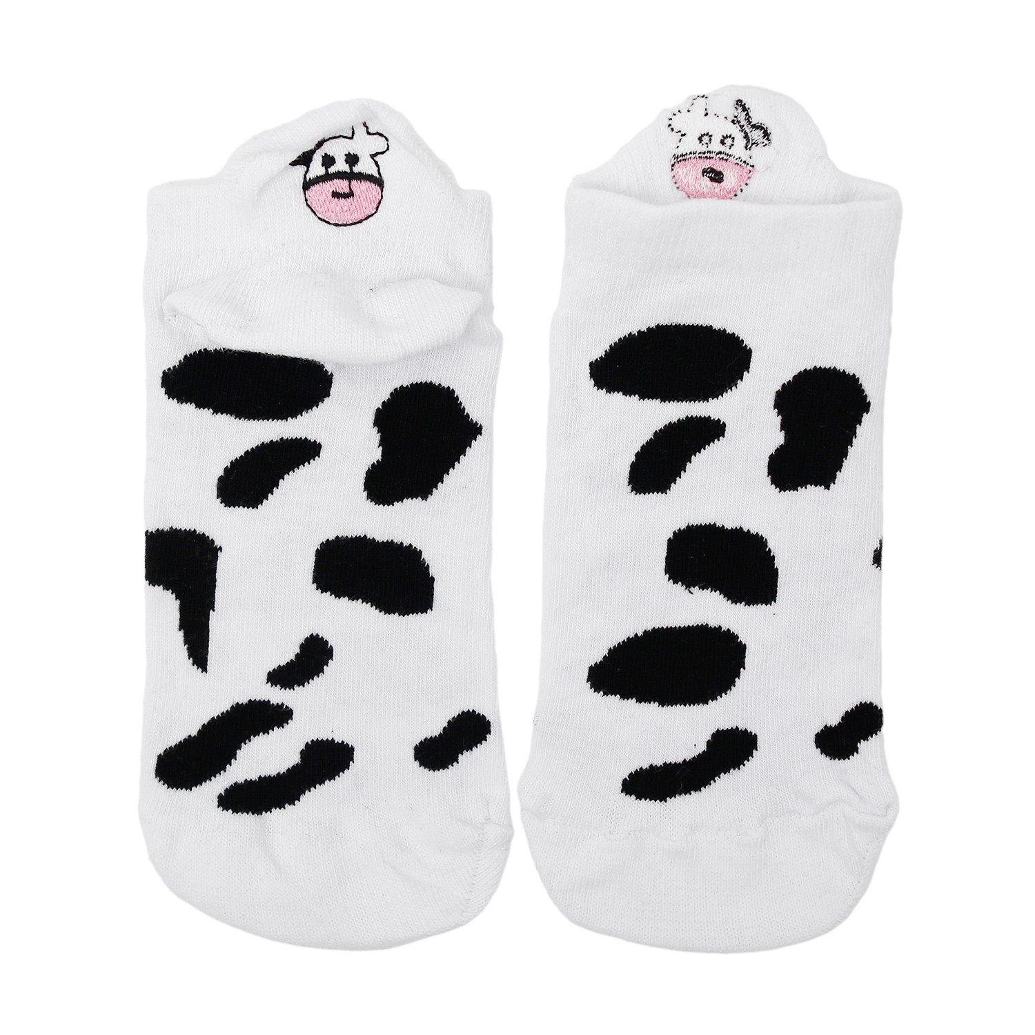 Sheforshe SS23 5'Li Milk İnek Nakışlı Unisex Patik Çorap