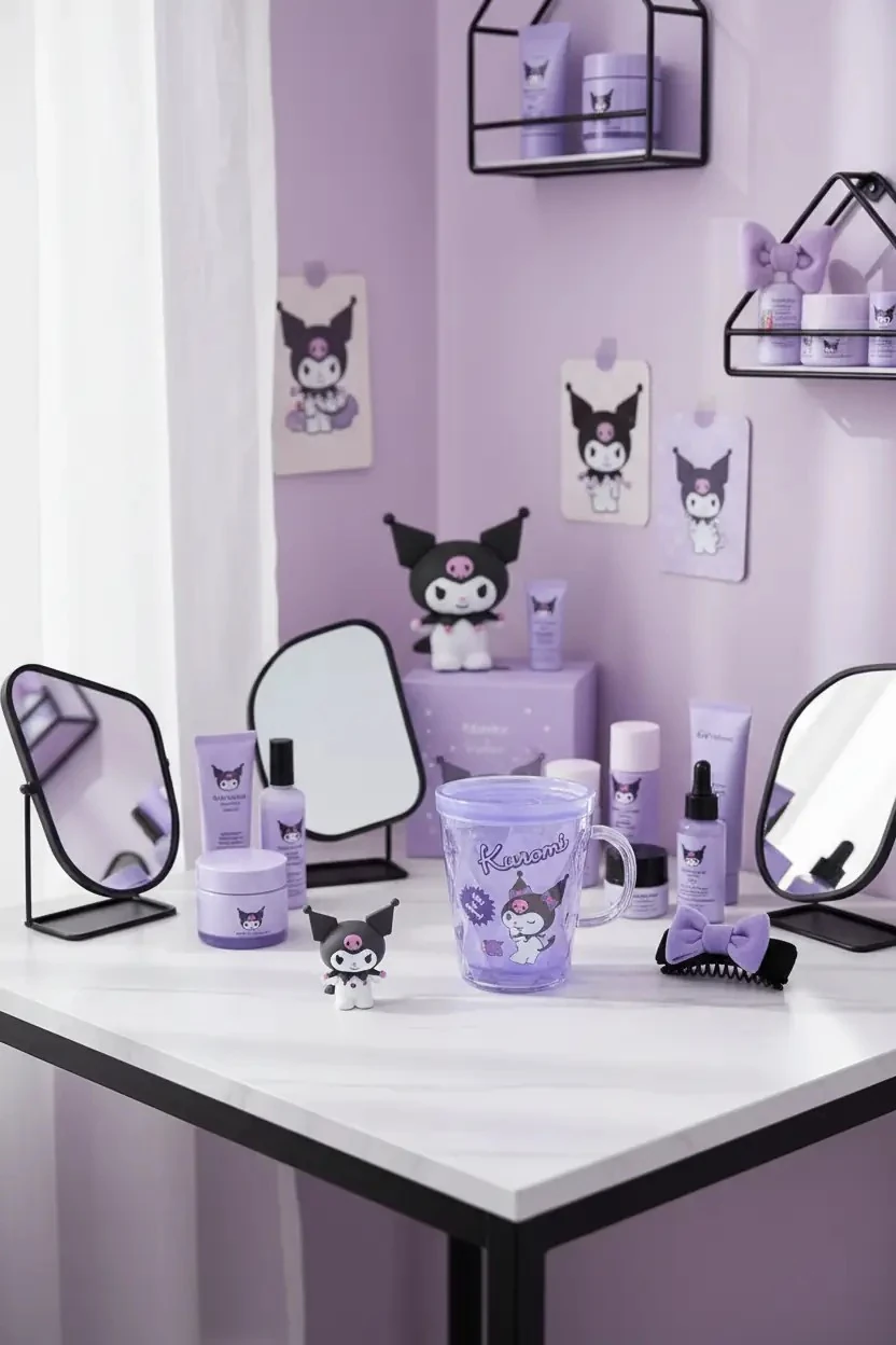 Sanrio Lisanslı Çift Cidarlı Banyo Bardağı 350 ml - Kuromi