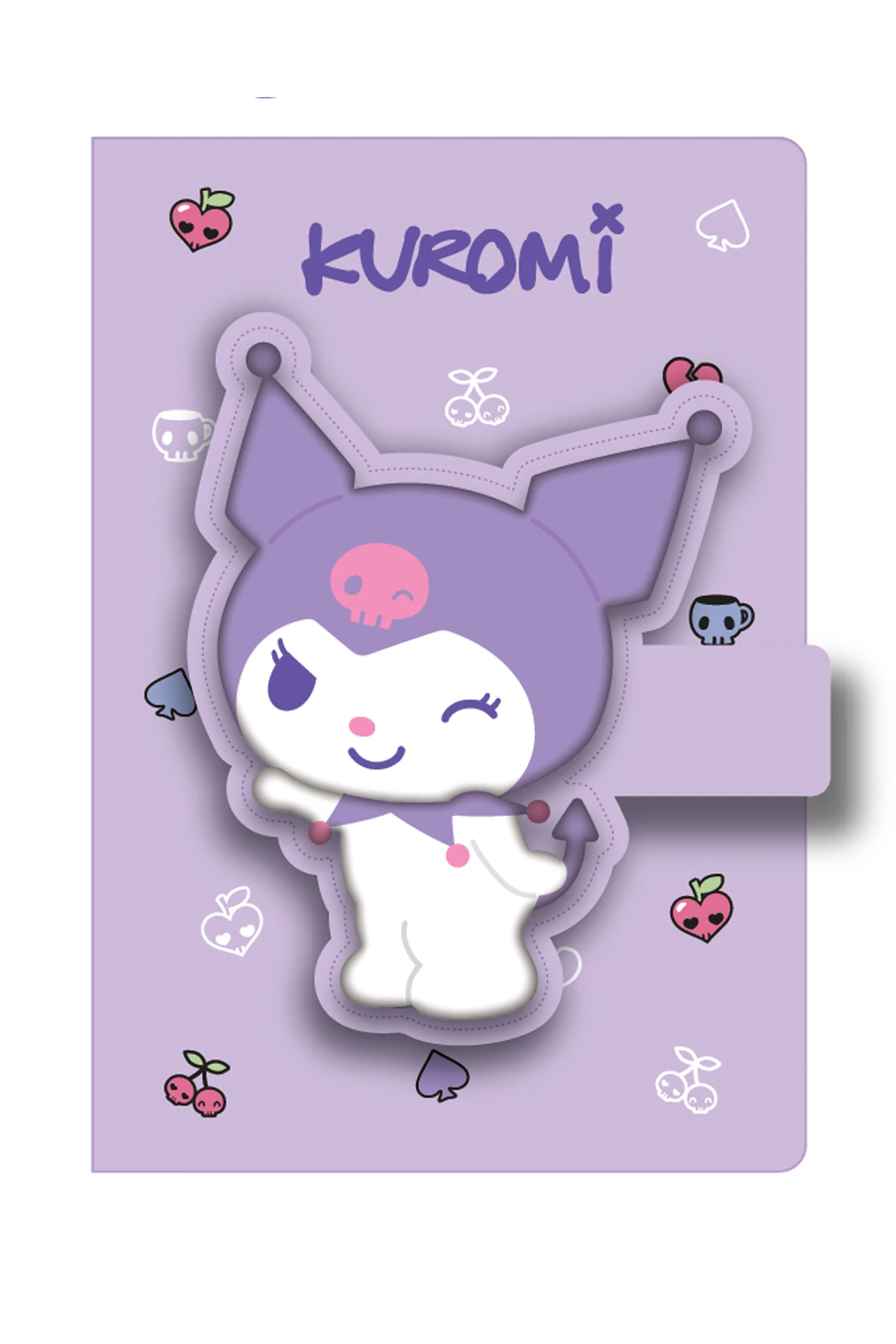 Sanrio Lisanslı Kuromi A5 3D  Figürlü Mıknatıslı Not Defteri