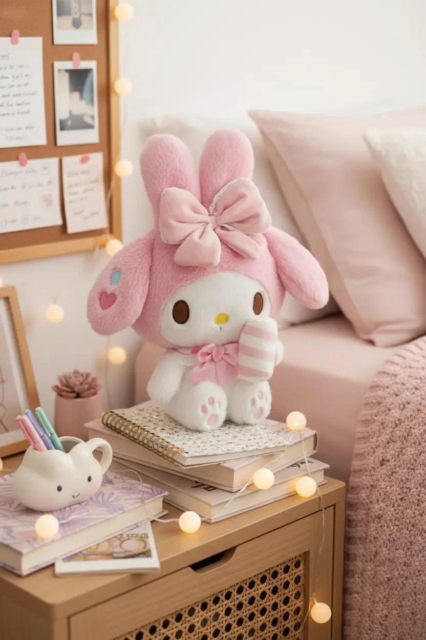 My Melody Tatlı Fabrikası Serisi  28 cm Oturan Pozisyonlu Peluş oyuncak