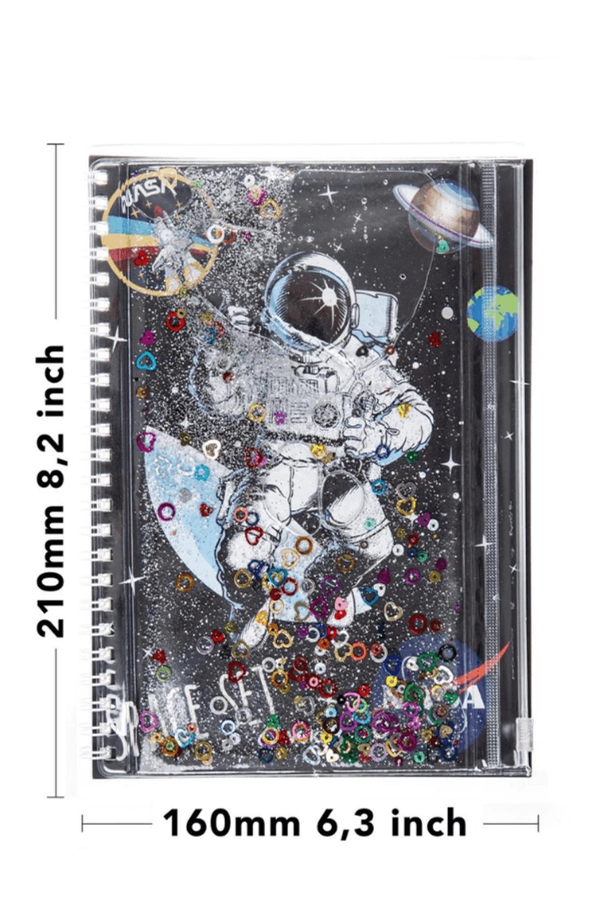 Vuki Astronot A5 Boy Simli Ve Sulu Kapaklı Defter Telli