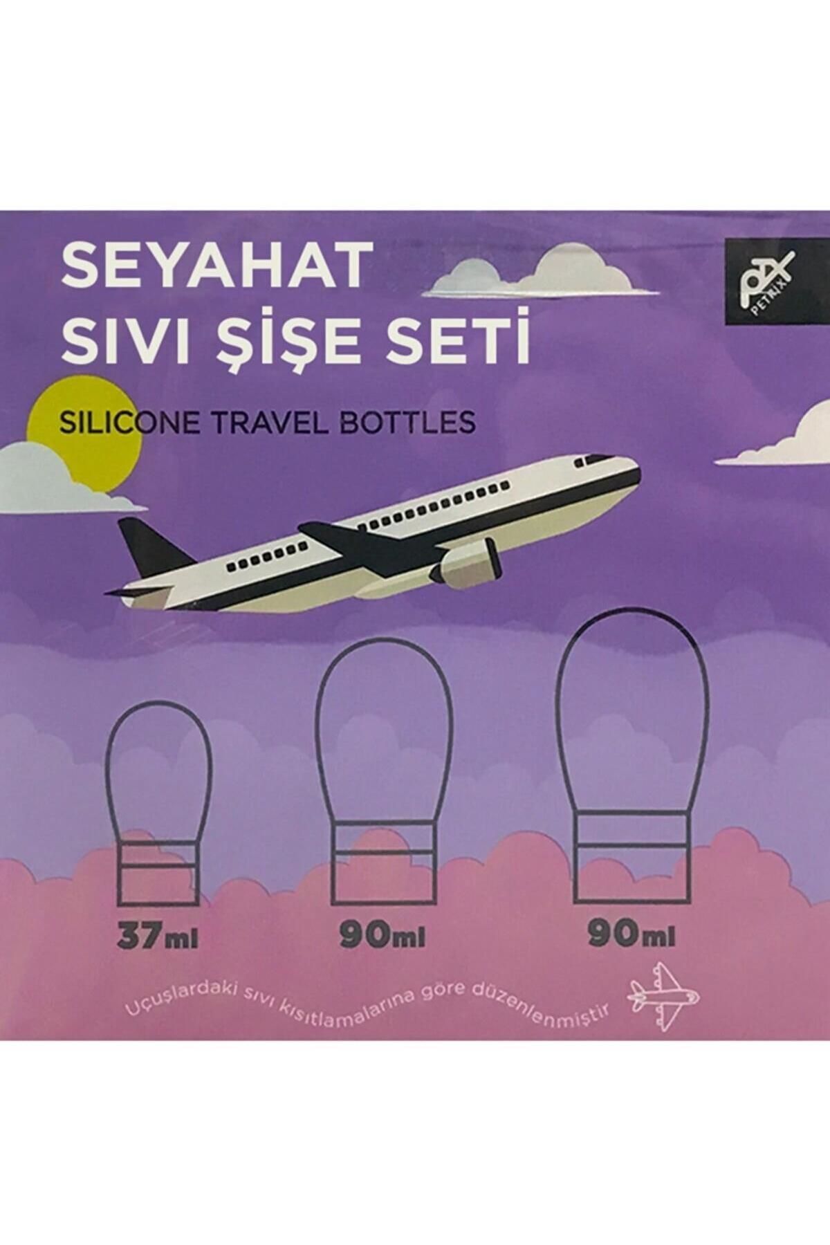 Silikon Sıvı Şişe Seyahat Seti Gri-Yeşil 3'Lü