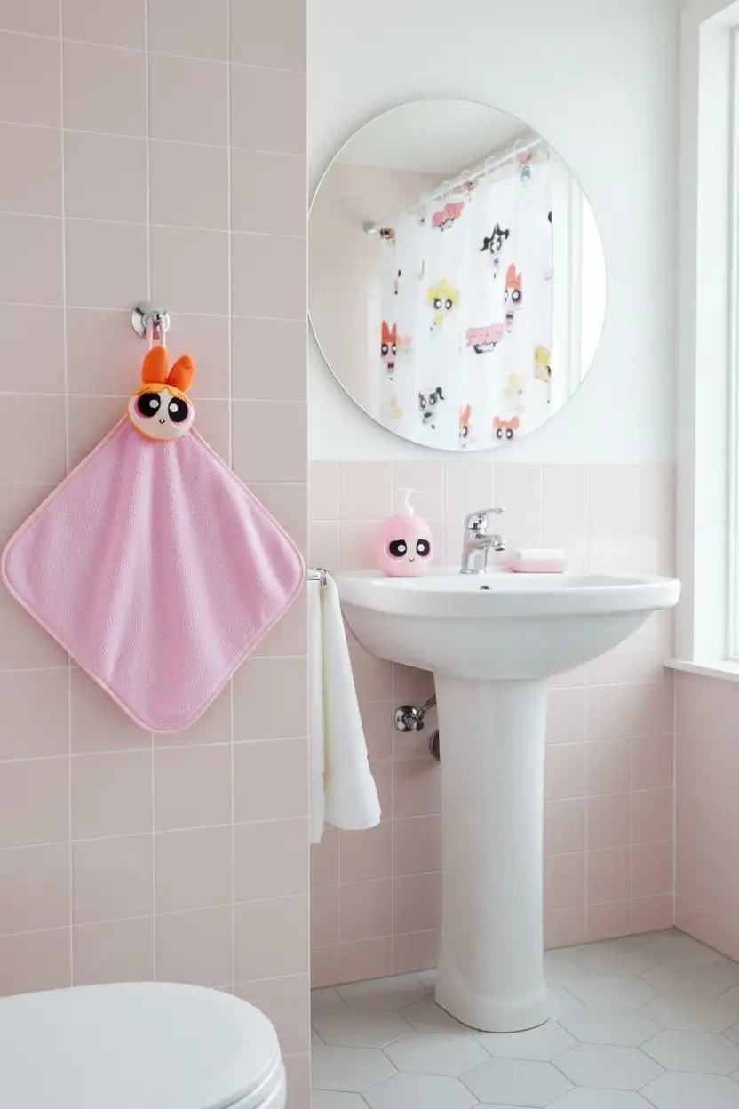Powerpuff Girls Lisanslı 3D Dekoratif El Havlusu (Blossom)
