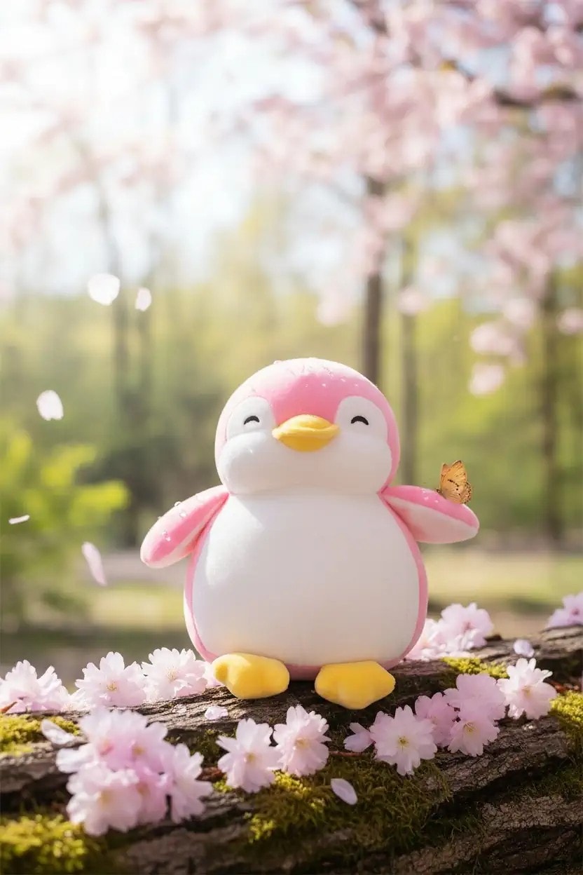 23cm Penguen Peluş Oyuncak (Barbie Pembesi)