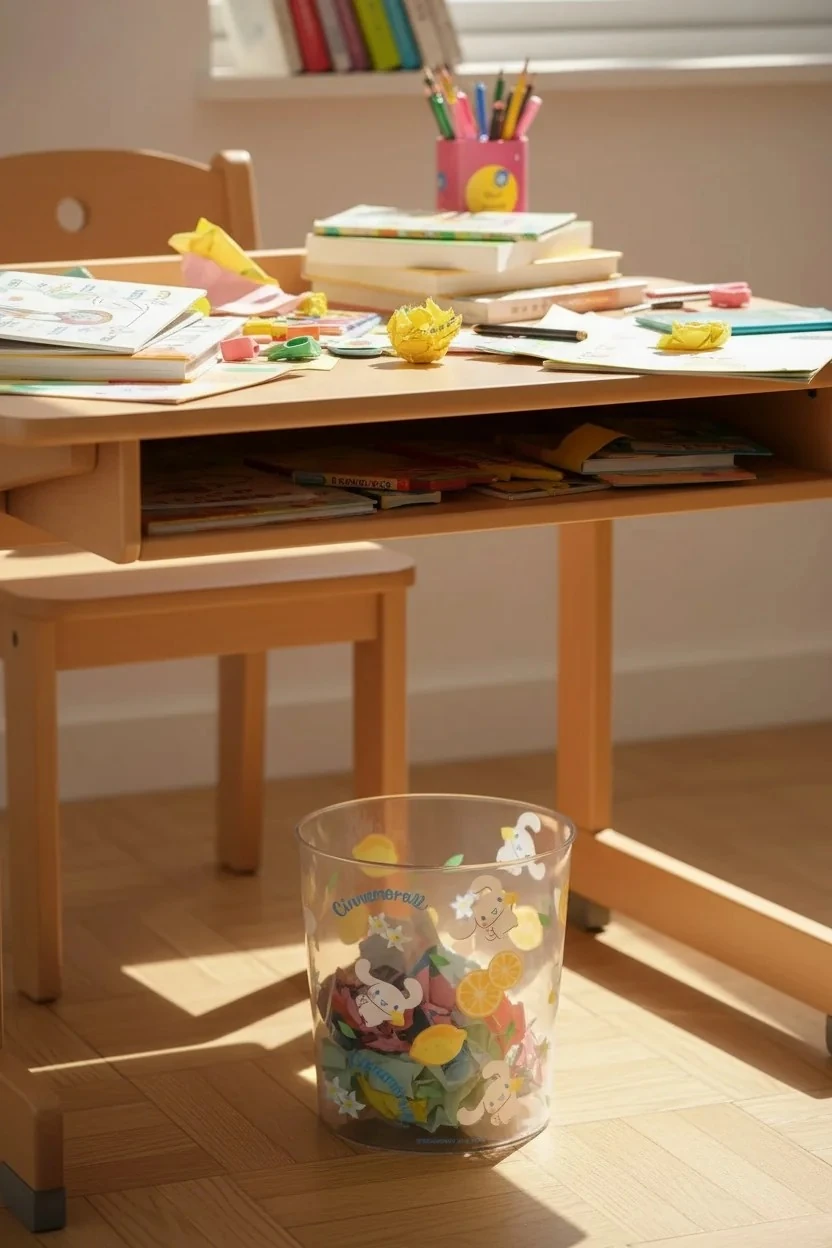 Sanrio Lisanslı Çiçek Desenli PET Şeffaf Çöp Kovası (L) - Cinnamoroll