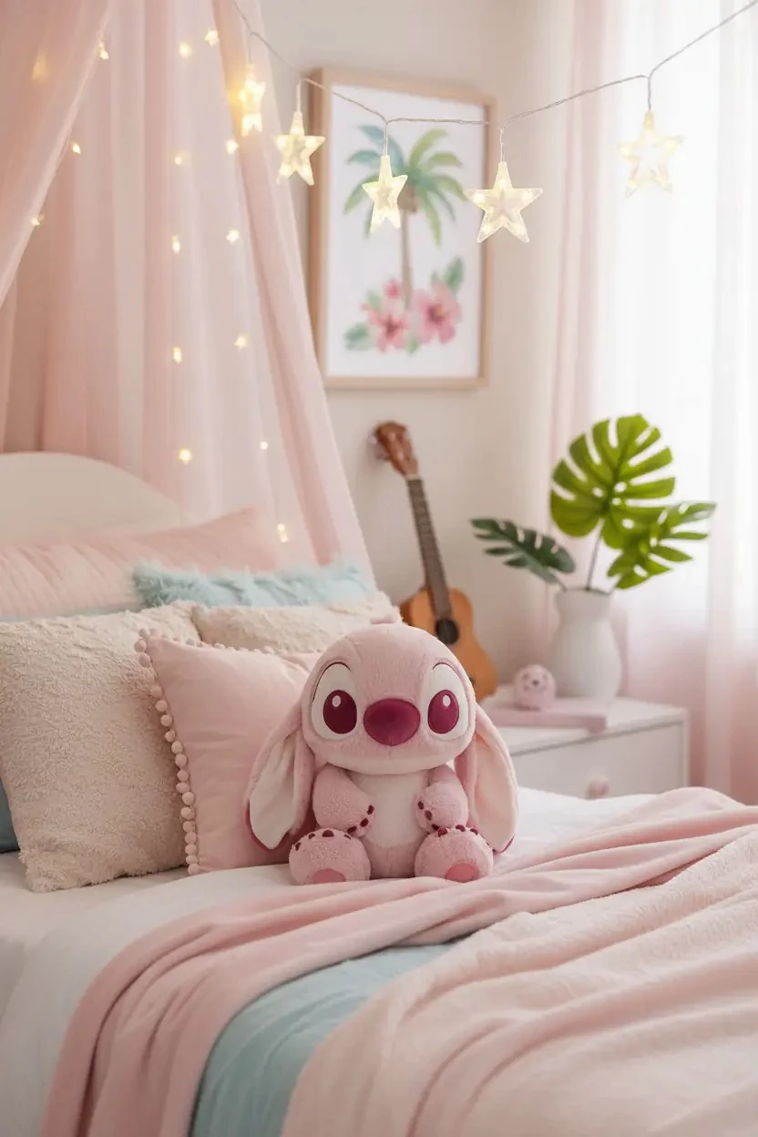 Disney Lisanslı Stitch Pembe Peluş Oyuncak – Ultra Yumuşak Sarılmalık Büyük Boy 68 Cm