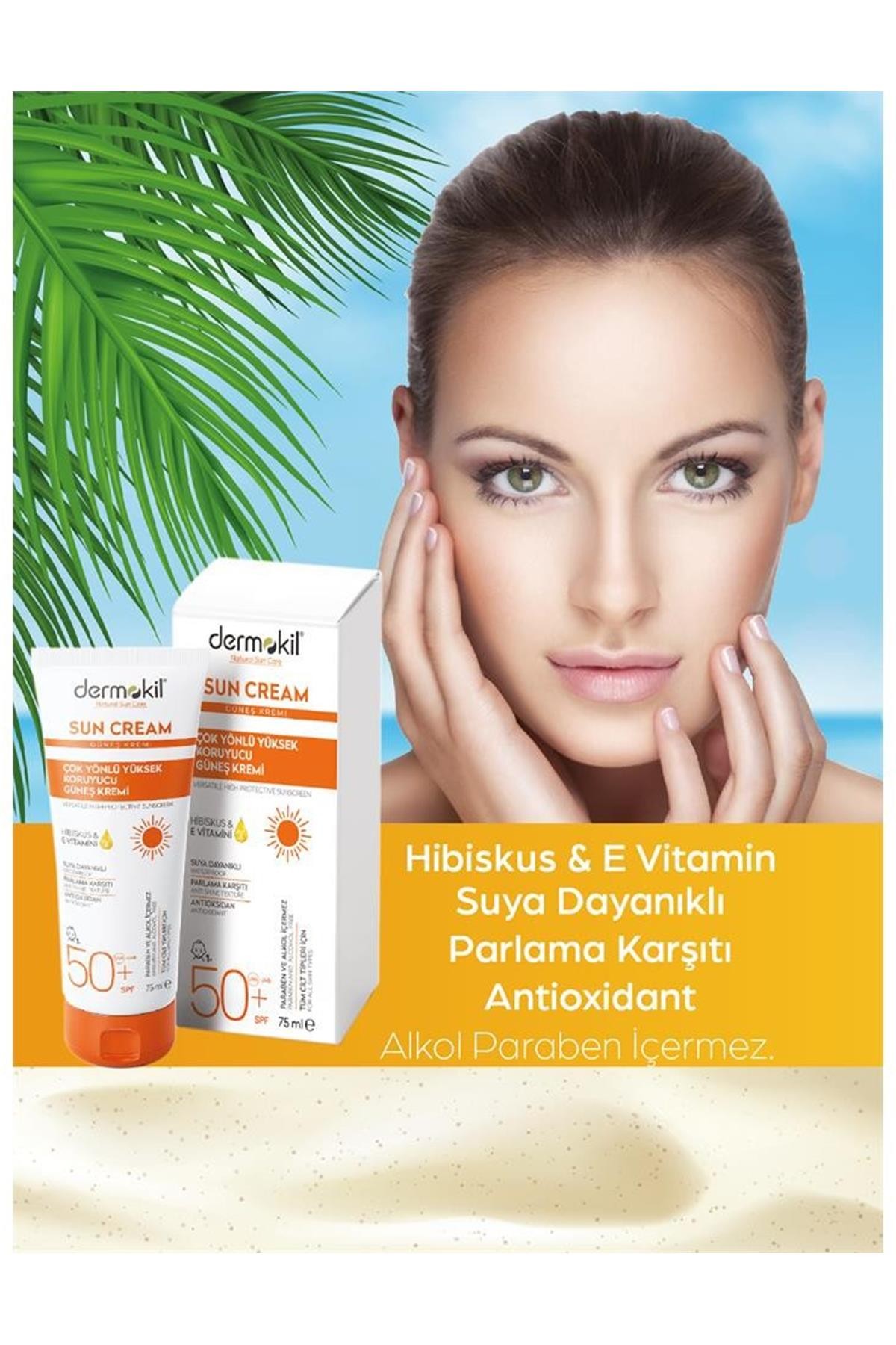 Dermokil Sun Cream-Çok Yönlü Yüksek Koruyucu Güneş Kremi50 Spf 75 Ml