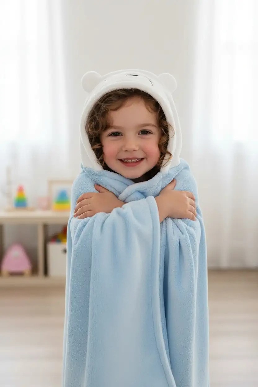 We Bare Bears Lisanslı Kontrast Renkli Katlanabilir Battaniye (Outlet)