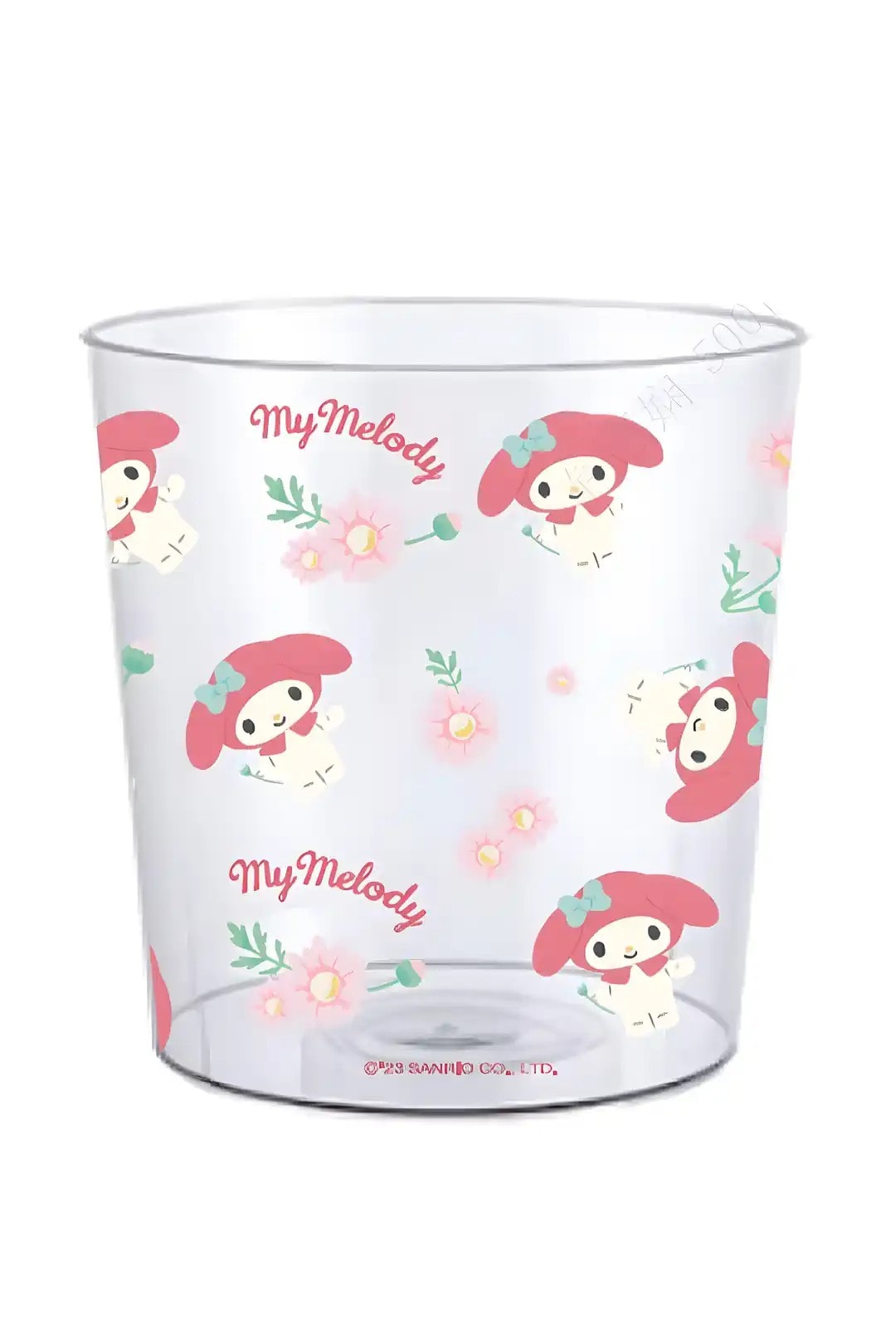 Sanrio Lisanslı Çiçek Desenli Şeffaf Çöp Kovası - My Melody