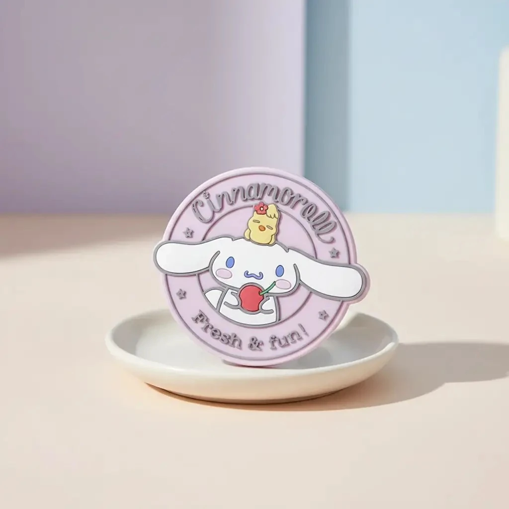 Sanrio Lisanslı Cinnamoroll Karikatür Silikon Taşınabilir Ayna – Tek Taraflı Çanta Aynası 15 Cm