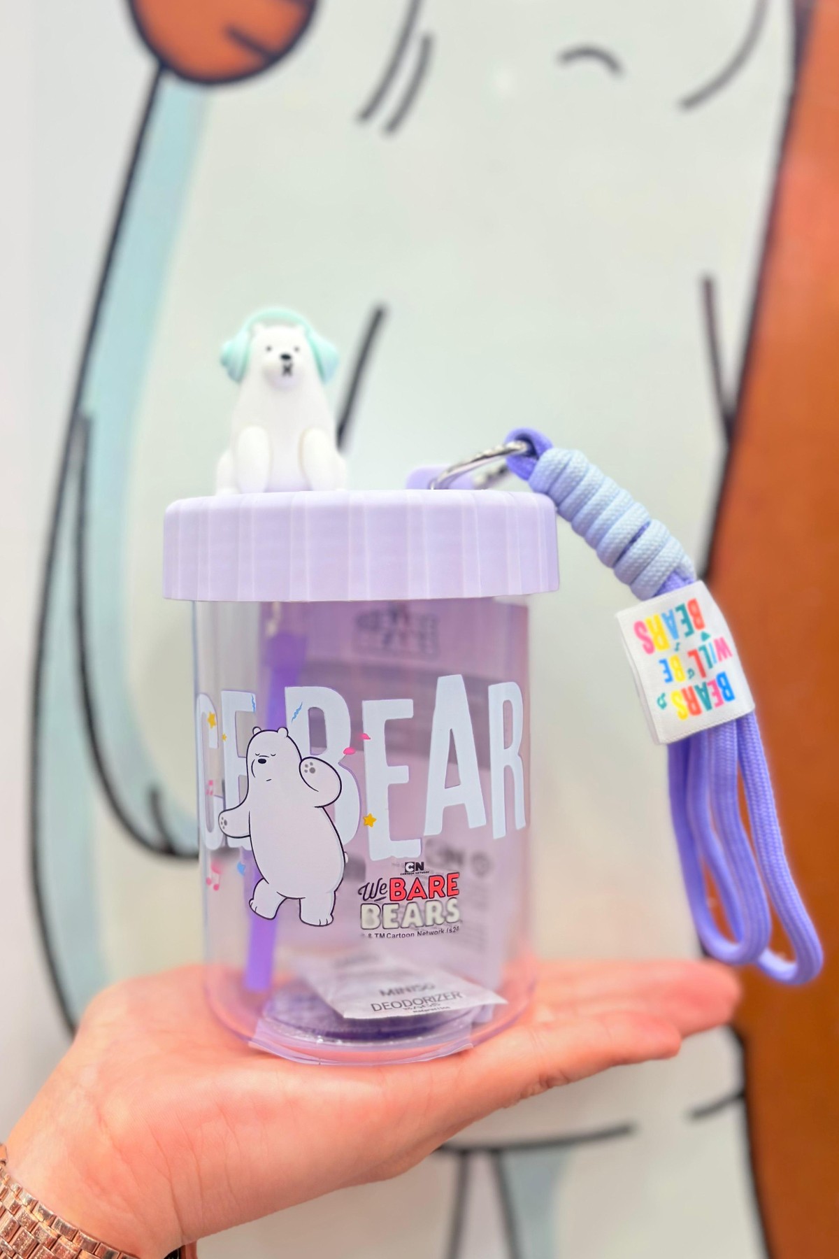 We Bare Bears Lisanslı Askılı Plastik Şişe (520mL) (Kutup Ayısı)