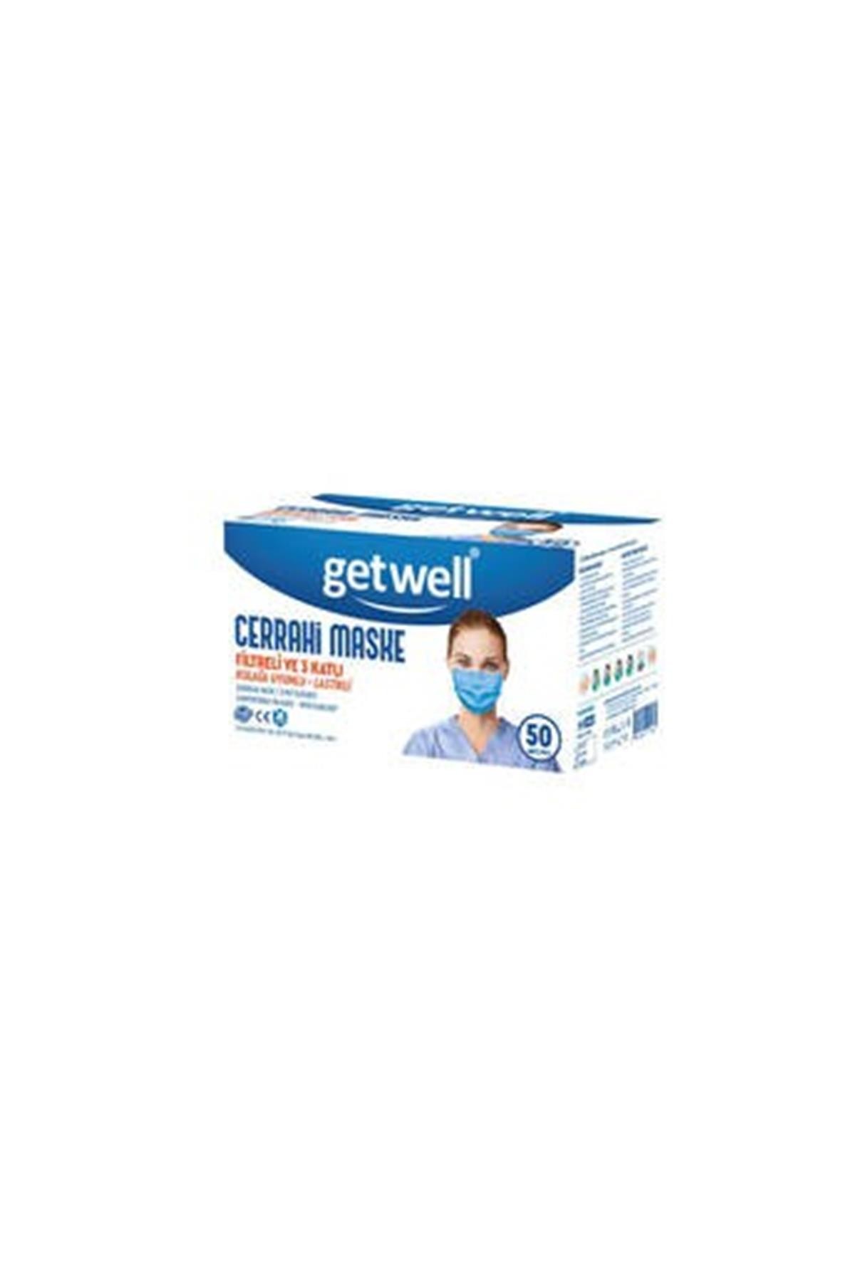 Getwell Cerahi Maske 50'Li Mavi