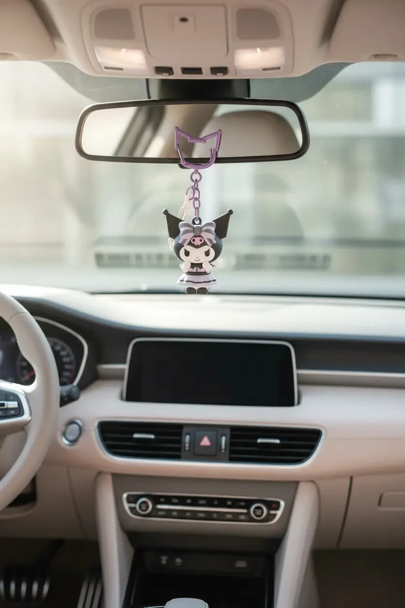 Sanrio Lisanslı Kuromi Şanslı Kehanet Serisi Araba Süsü 6 CM