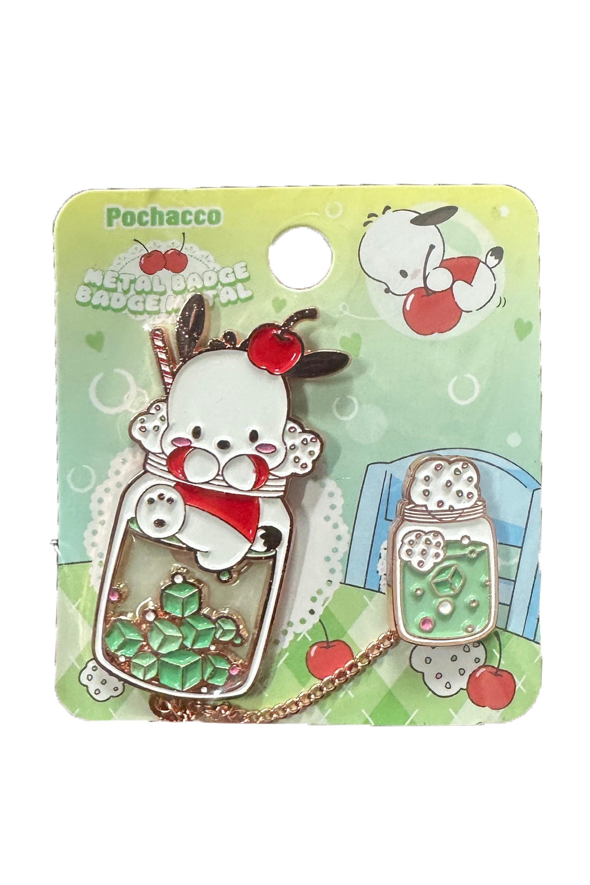 Sanrio Lisanslı Renkli Yaz Plajı Serisi Metal Rozet