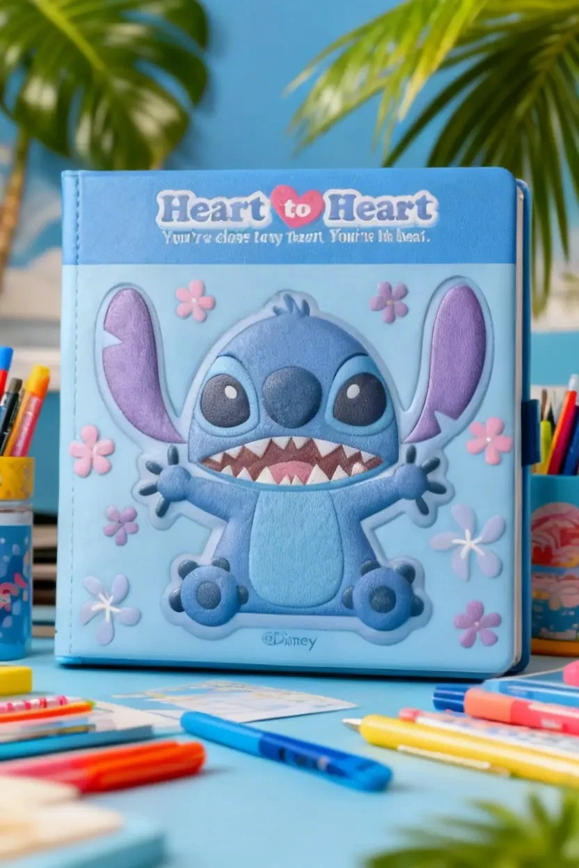 Disney Lilo & Stitch Lisanslı Kabartmalı Not Defteri – 3D Efektli Kapak, 80 Yaprak (8,2 Cm)