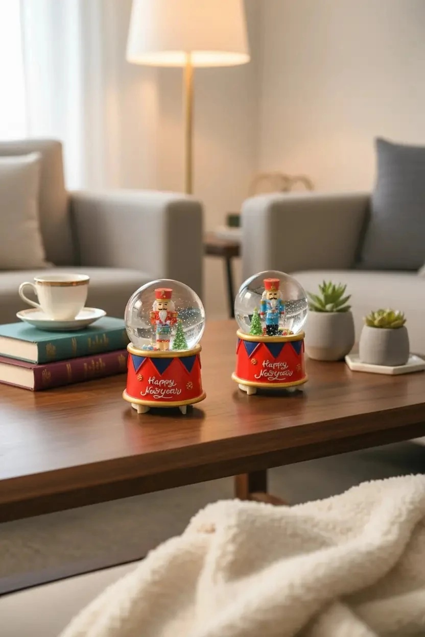 Cam Sulu Küre 10 Cm – Işıklı Müzikli Maxi Dekoratif Yılbaşı Tasarımı