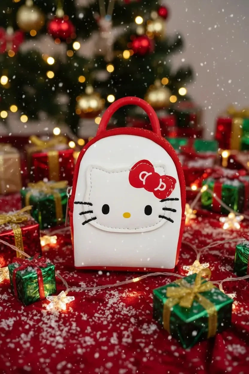 Sanrio Lisanslı Hello Kitty Mini Bozuk Para Çantası (Kırmızı)
