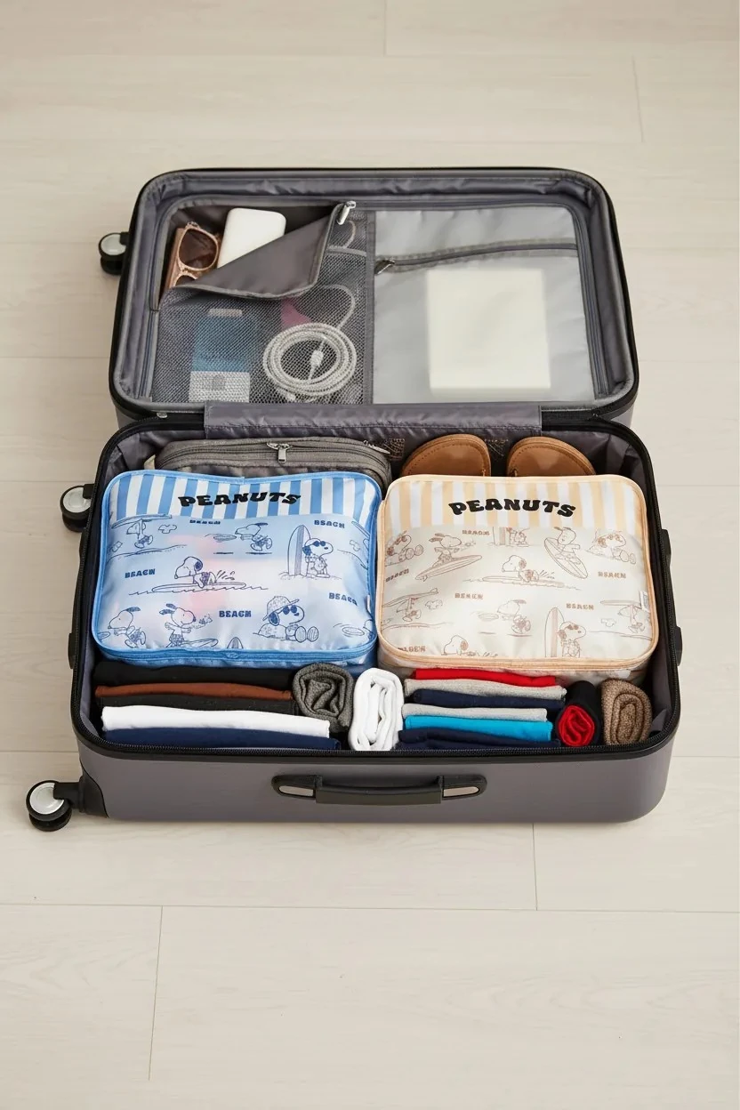 Snoopy Lisanslı Seyahat Serisi Kıyafet Düzenleyici Set (2 adet)