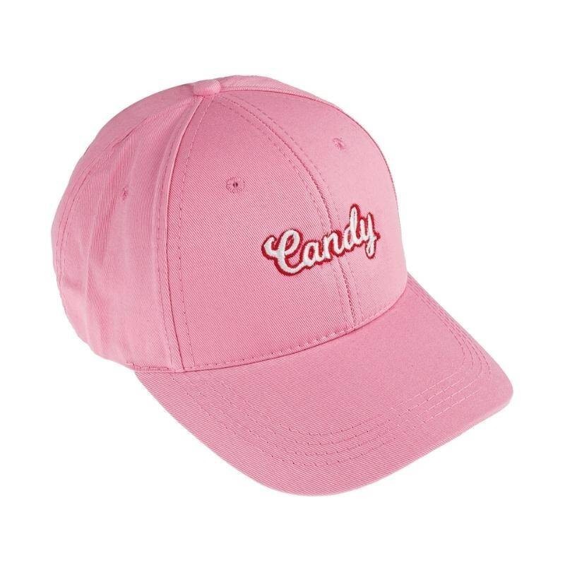 Pembe Candy İşlemeli Kep Şapka