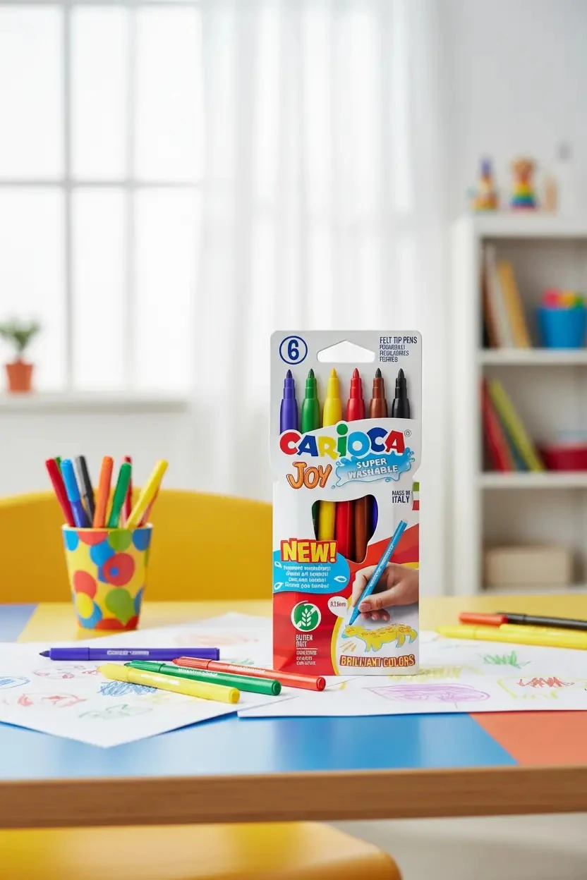 CARİOCA JOY SÜPER YIKANABİLİR KEÇELİ BOYA KALEMİ 6'LI