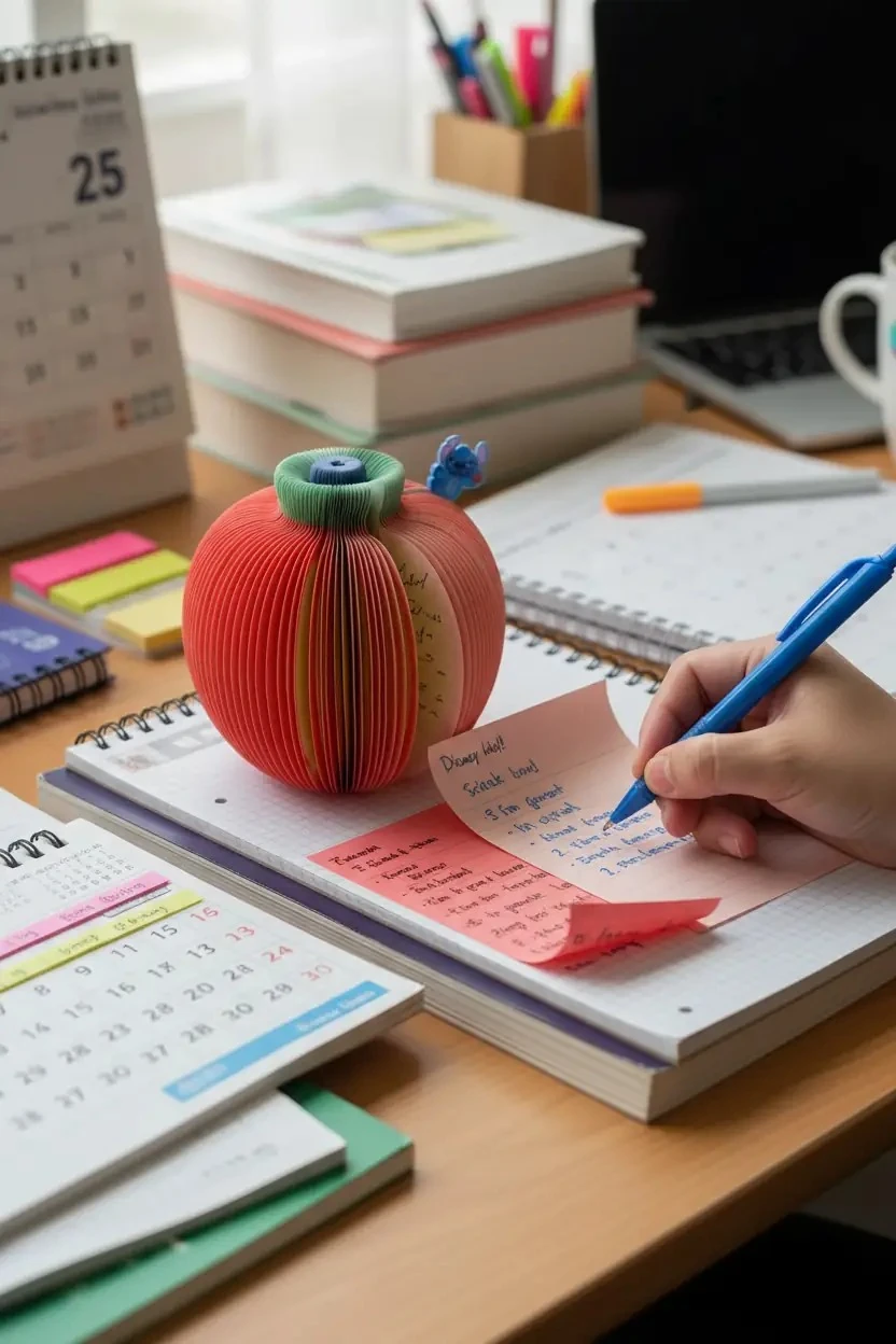 Disney Lisanslı Stitch 3D Elma Şekilli Not Kağıdı – Parti Serisi