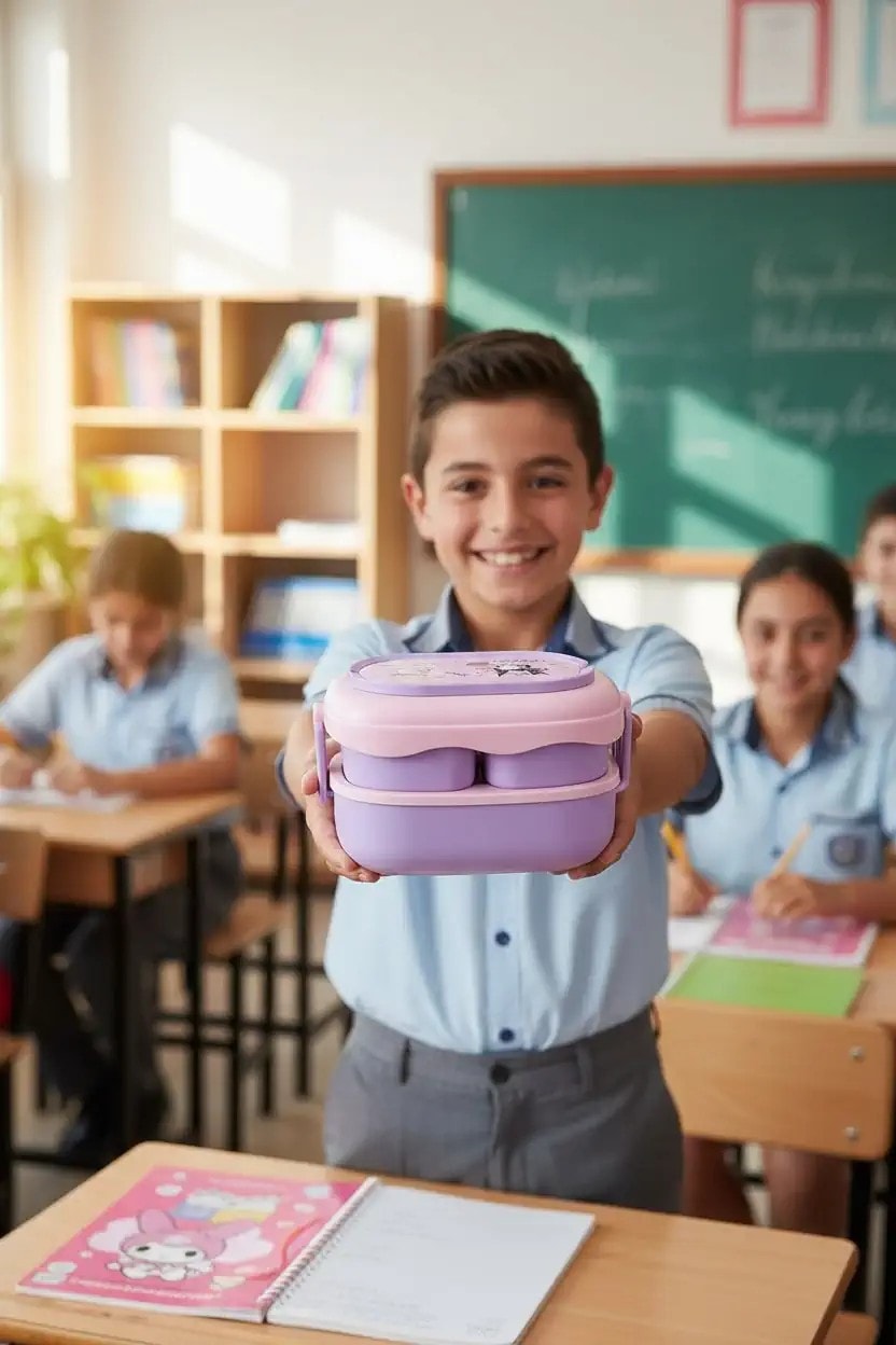 Sanrio Lisanslı Çift Katmanlı Askılı Yemek Kabı - 1600 ml