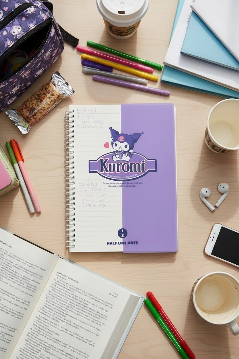 Sanrio Lisanslı Kuromi  Retro Koleksiyonu B5 PP Tel Ciltli Kitap (80 Sayfa)