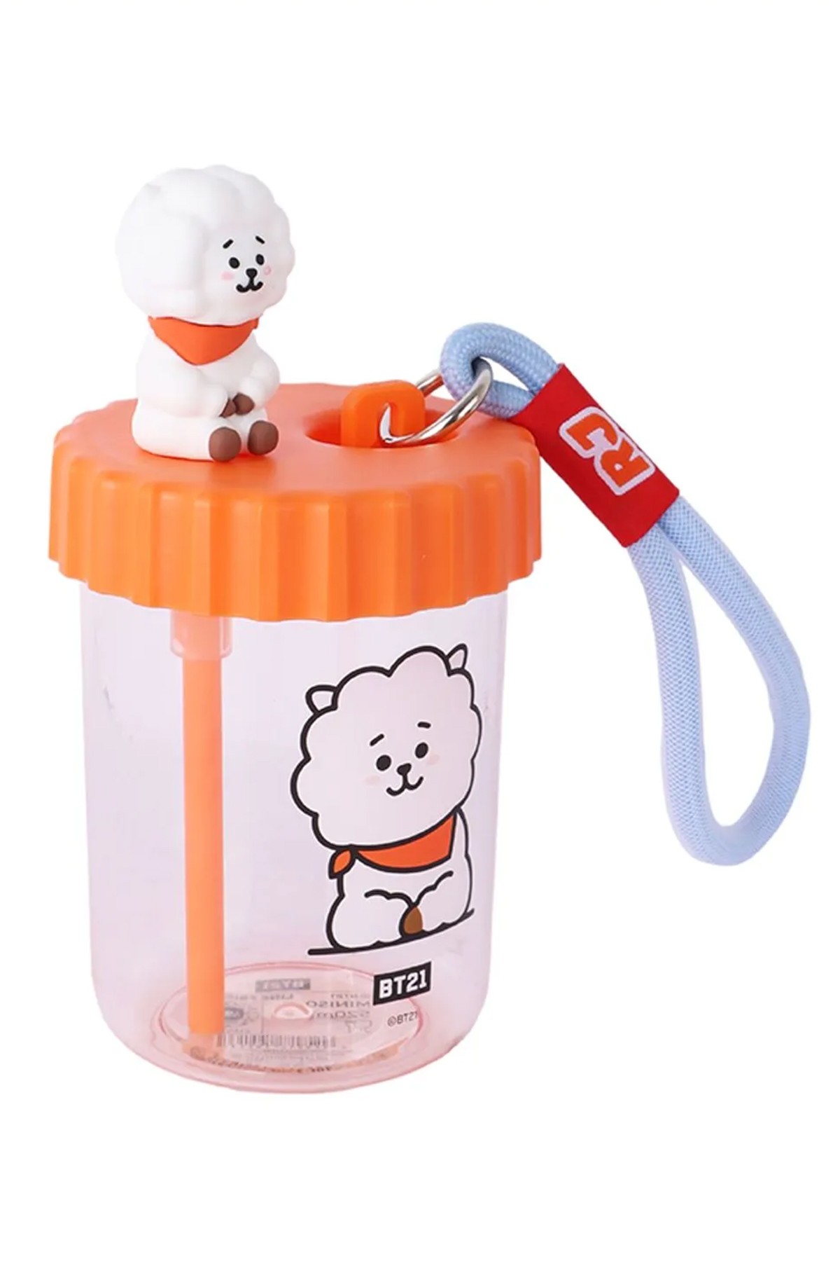 BT21 Lisanslı Süslemeli ve Askılı Plastik Şişe (520mL) - RJ