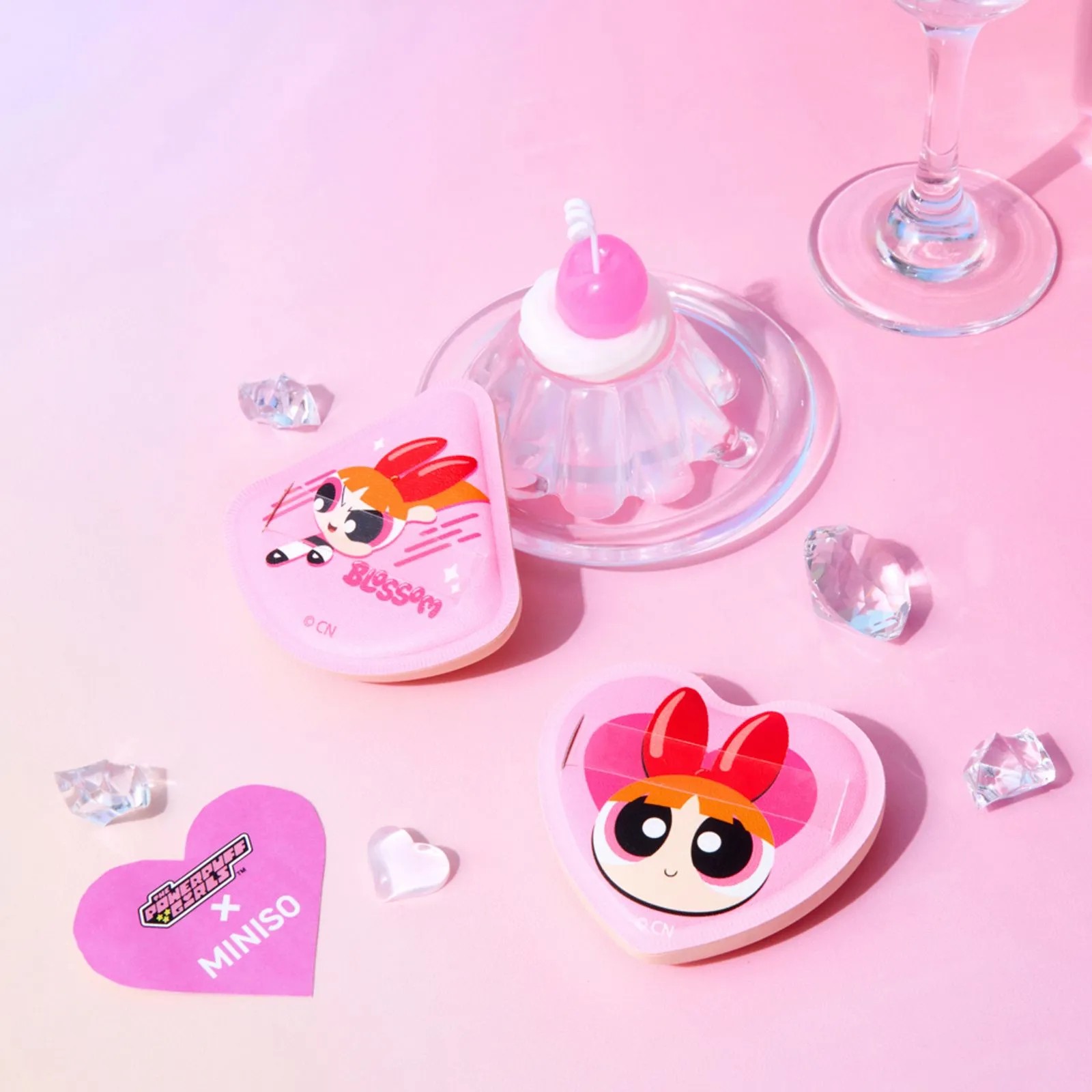 Powerpuff Girls Lisanslı Makyaj Puf Seti - Blossom