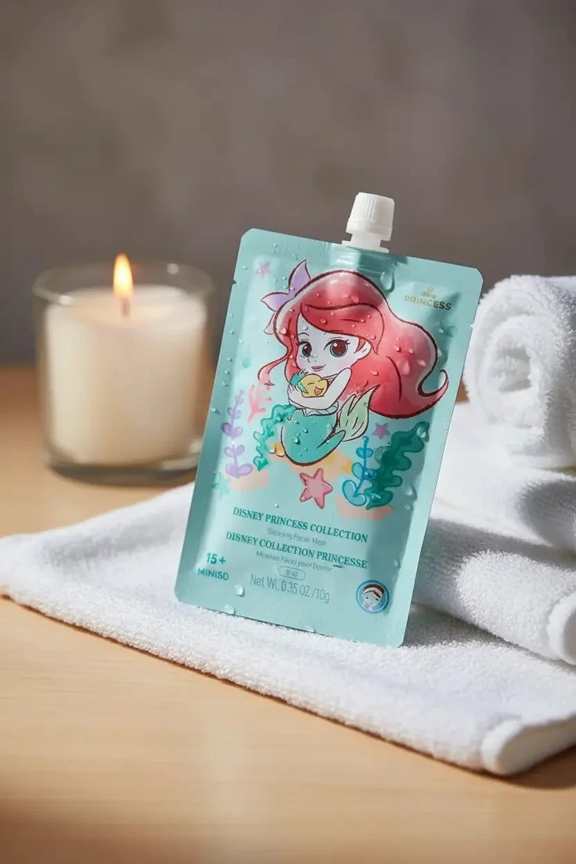 Disney Prenses Lisanslı Nemlendirici ve Ferahlatıcı Uyku Yüz Maskesi Ariel 7,5 cm