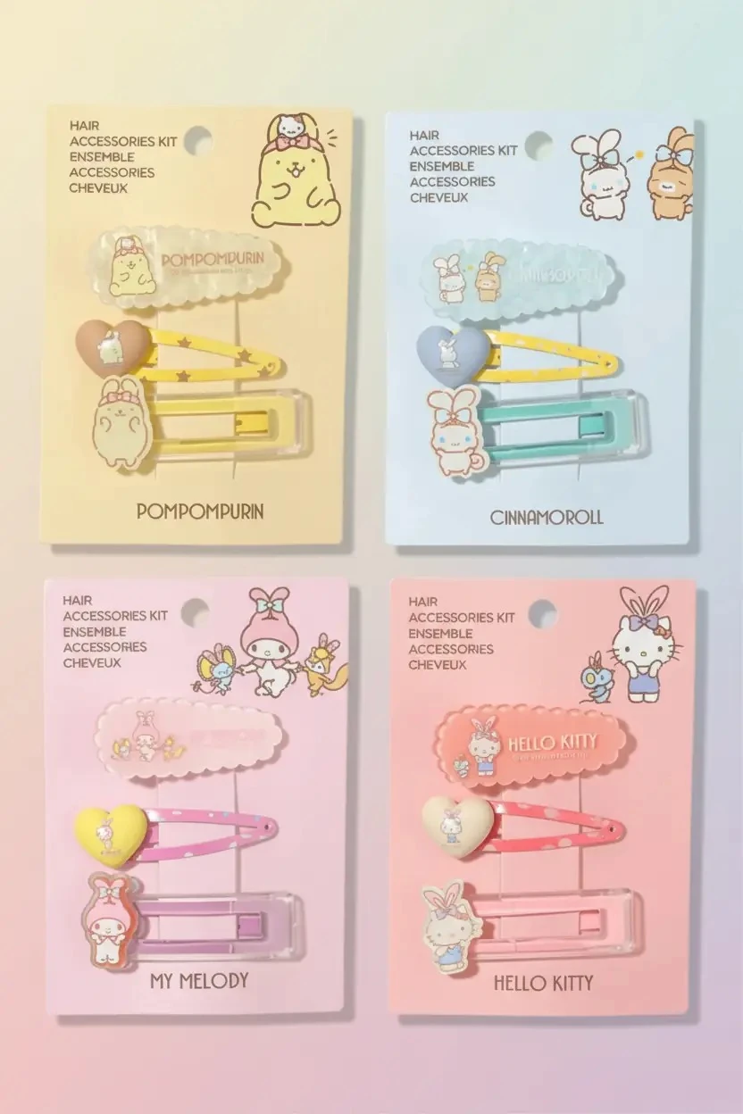 Hello Kitty Lisanslı Saç Tokası Seti (3 Adet) – Hafif & Pratik Saç Aksesuarı
