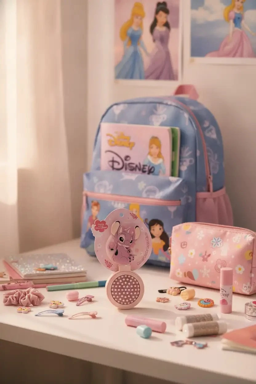 Disney Lisanslı Pembe Aynalı Katlanabilir Saç Fırçası – 18 Cm