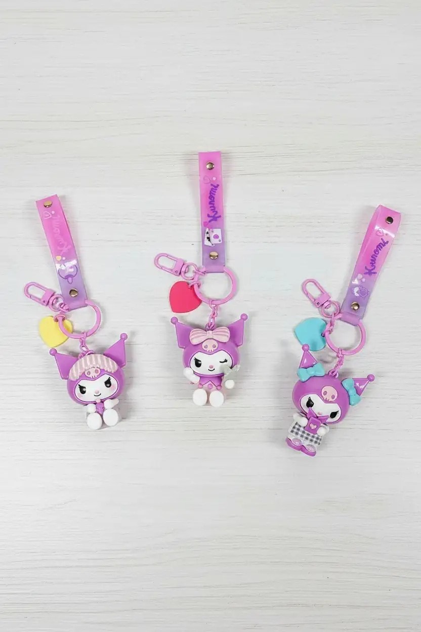 Sanrio Lisanslı Kuromi Figürlü Anahtarlık