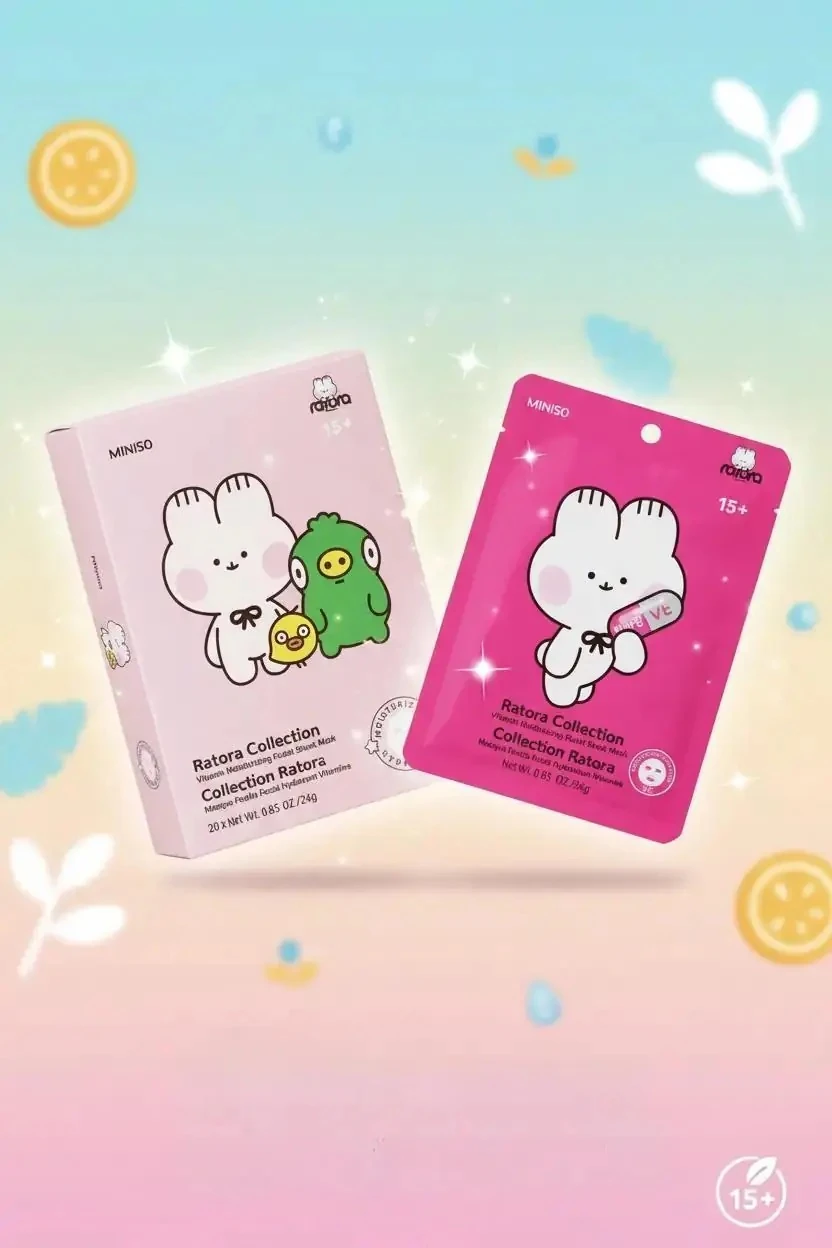 Miniso Lisanslı Ratora Serisi Vitaminli Nemlendirici Kağıt Yüz Maskesi – VE (E Vitamini)