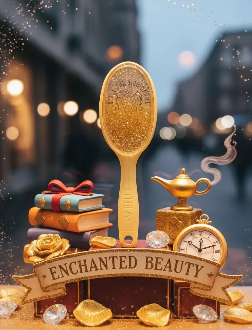 Disney Prenses Lisanslı Glitterlı Saç Fırçası - Belle