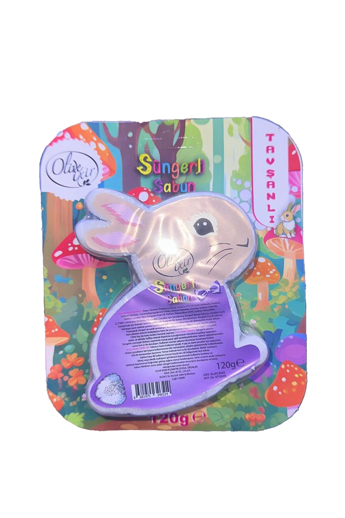 Tavşan Figürlü Süngerli Sabun