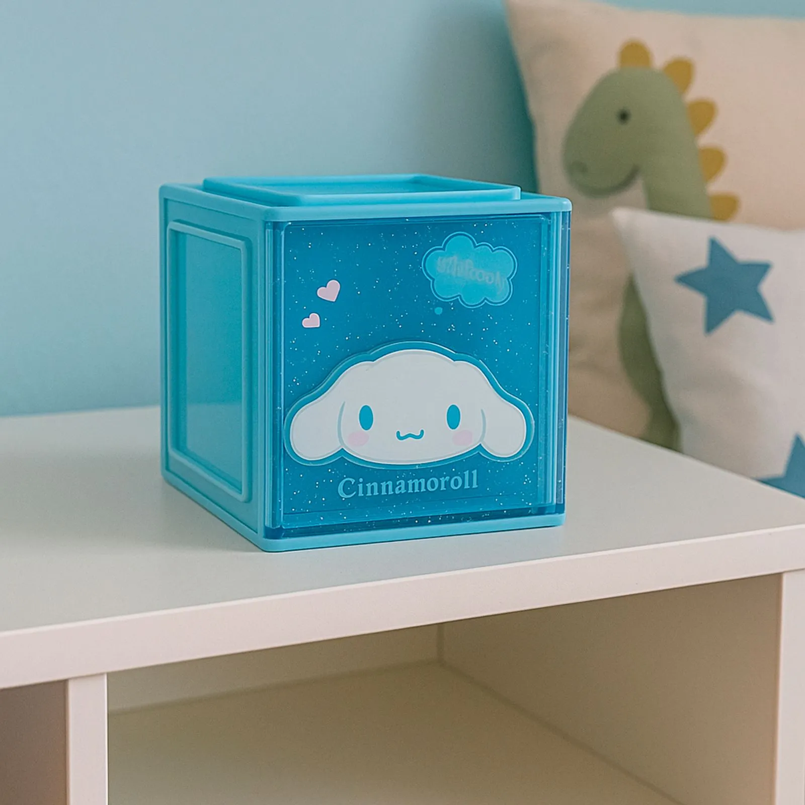 Sanrio Lisanslı Cinnamoroll Akrilik Saklama Kutusu – Gece Temalı Şeffaf Düzenleyici 10 Cm
