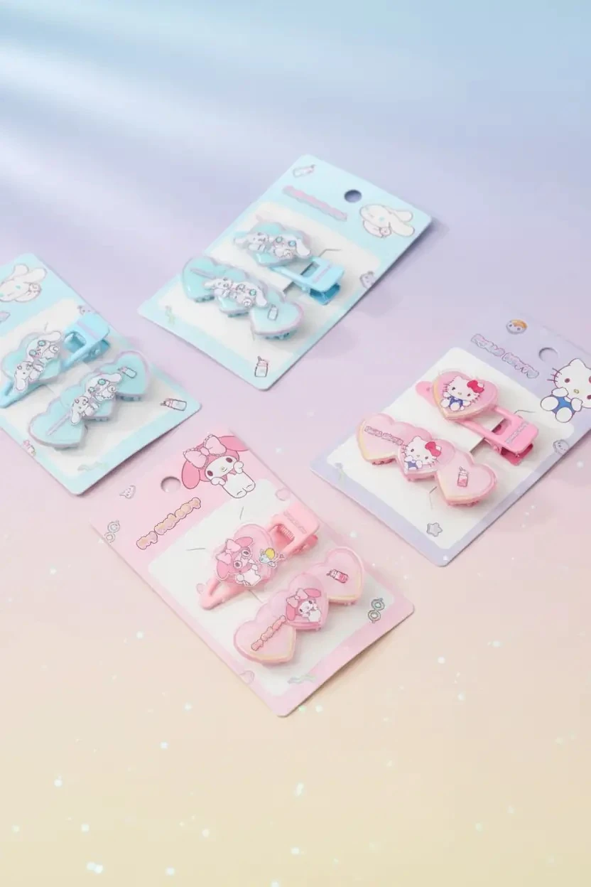Hello Kitty Lisanslı Tatlı Fabrika Saç Tokası (2 Adet) – Pastel Renkli Set